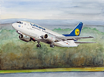Watercolor Boeing737