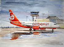 Watercolor Boeing737