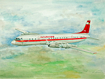 Watercolor Iljuschin IL-18